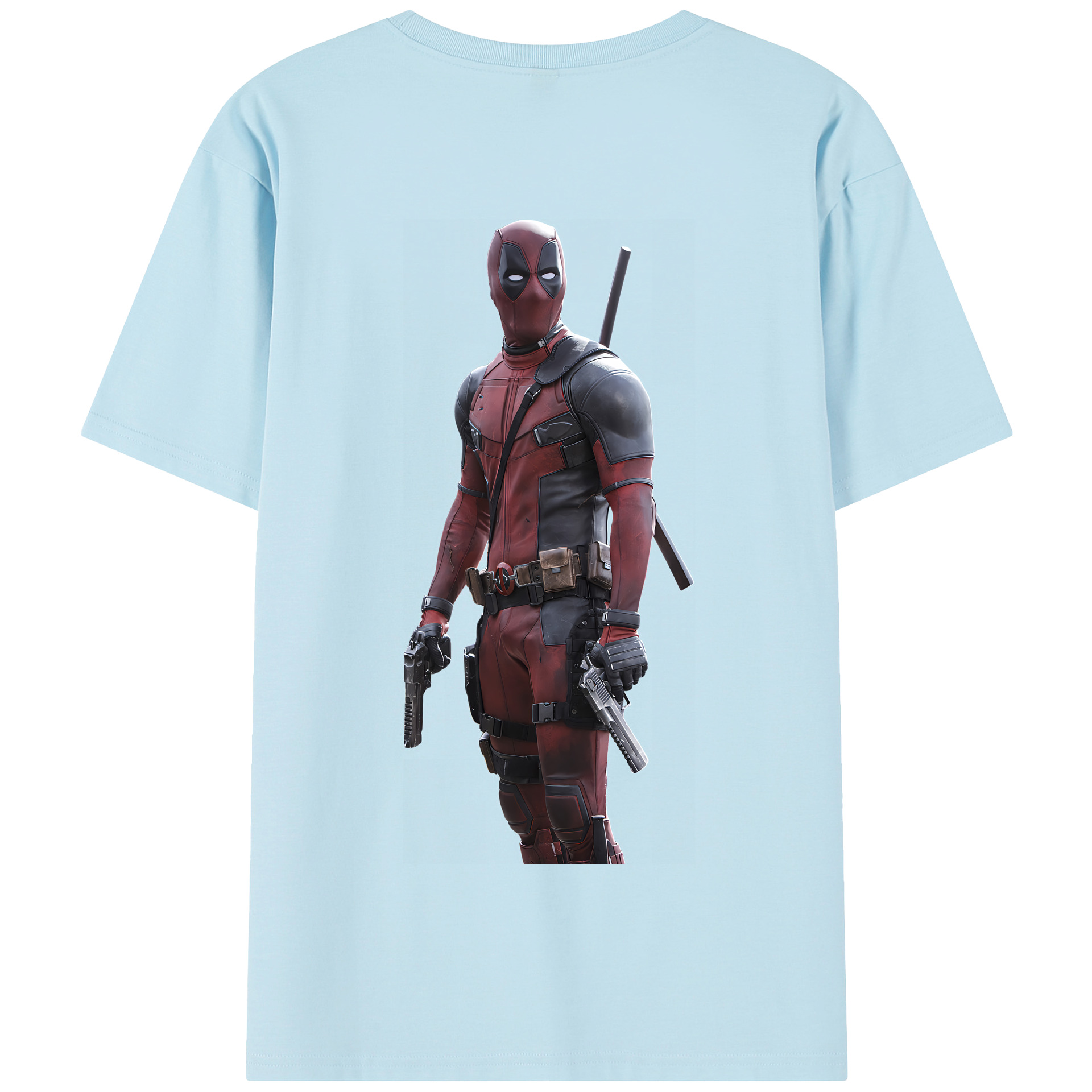 （画像用） Deadpool デッドプール 綿100％半袖Tシャツ（背面プリント）